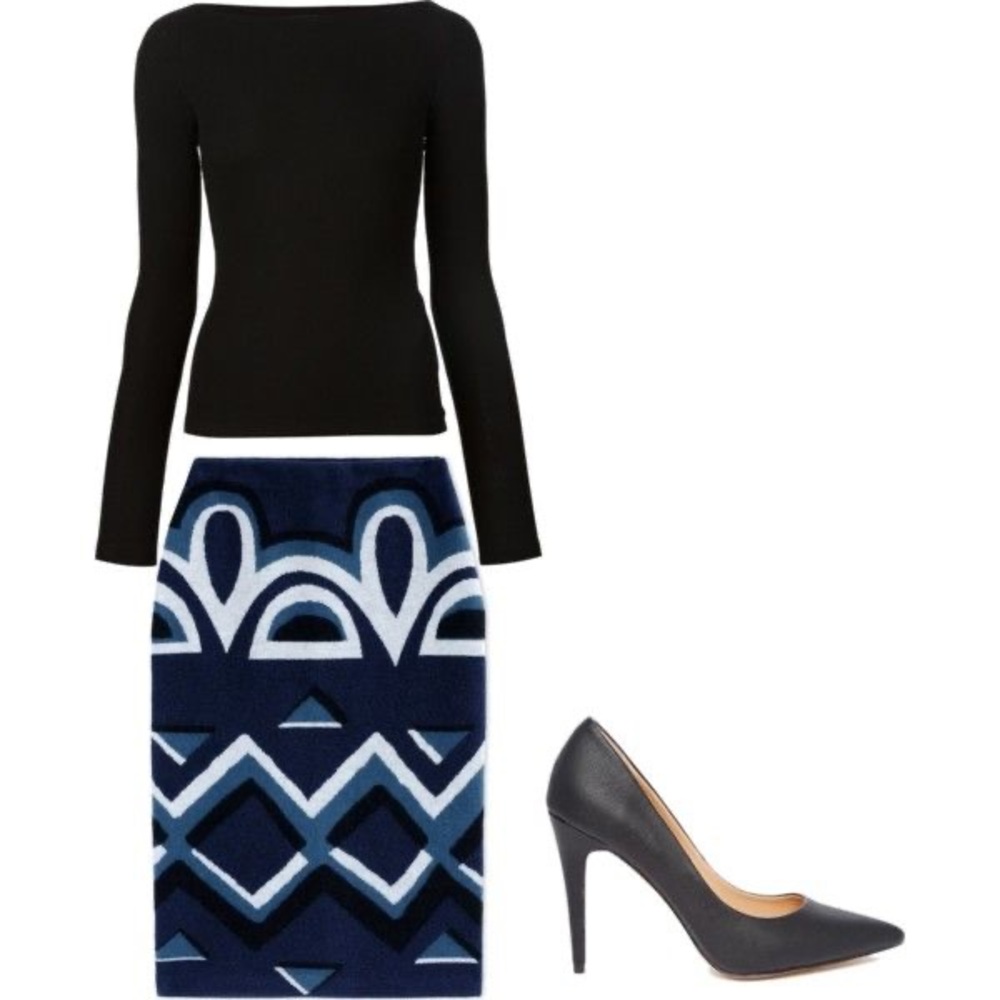 Burberry prorsum geometric knit pencil skirt S